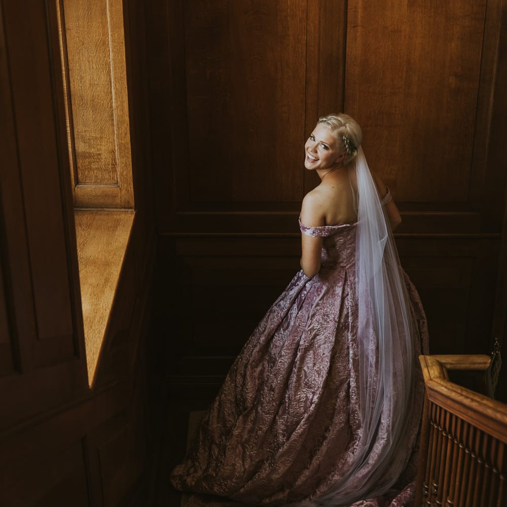 Blush Pink Wedding Dress For Outdoor Wedding Ceremony At Hethfelton House With Images From Dorset Wedding Photographer Paul Underhill
