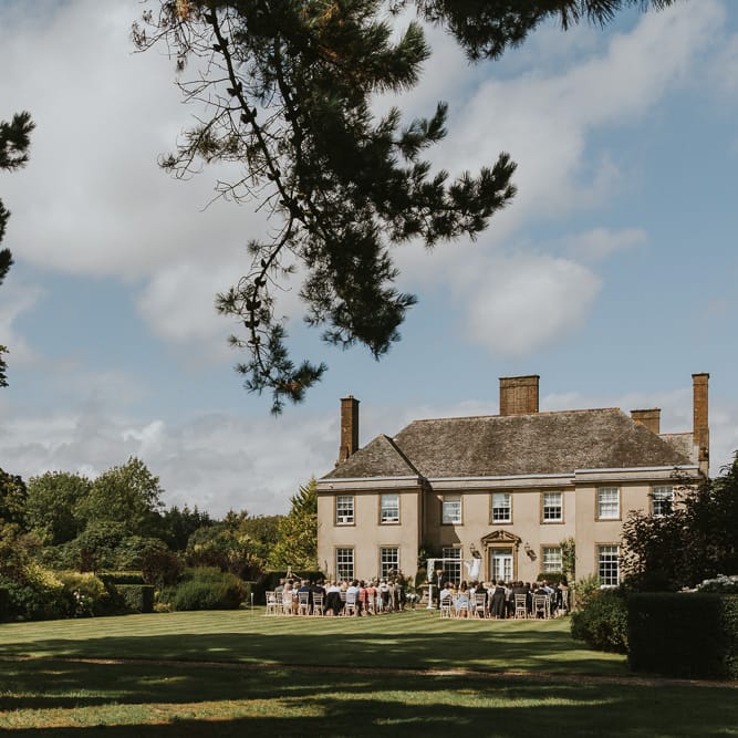 Blush Pink Wedding Dress For Outdoor Wedding Ceremony At Hethfelton House With Images From Dorset Wedding Photographer Paul Underhill
