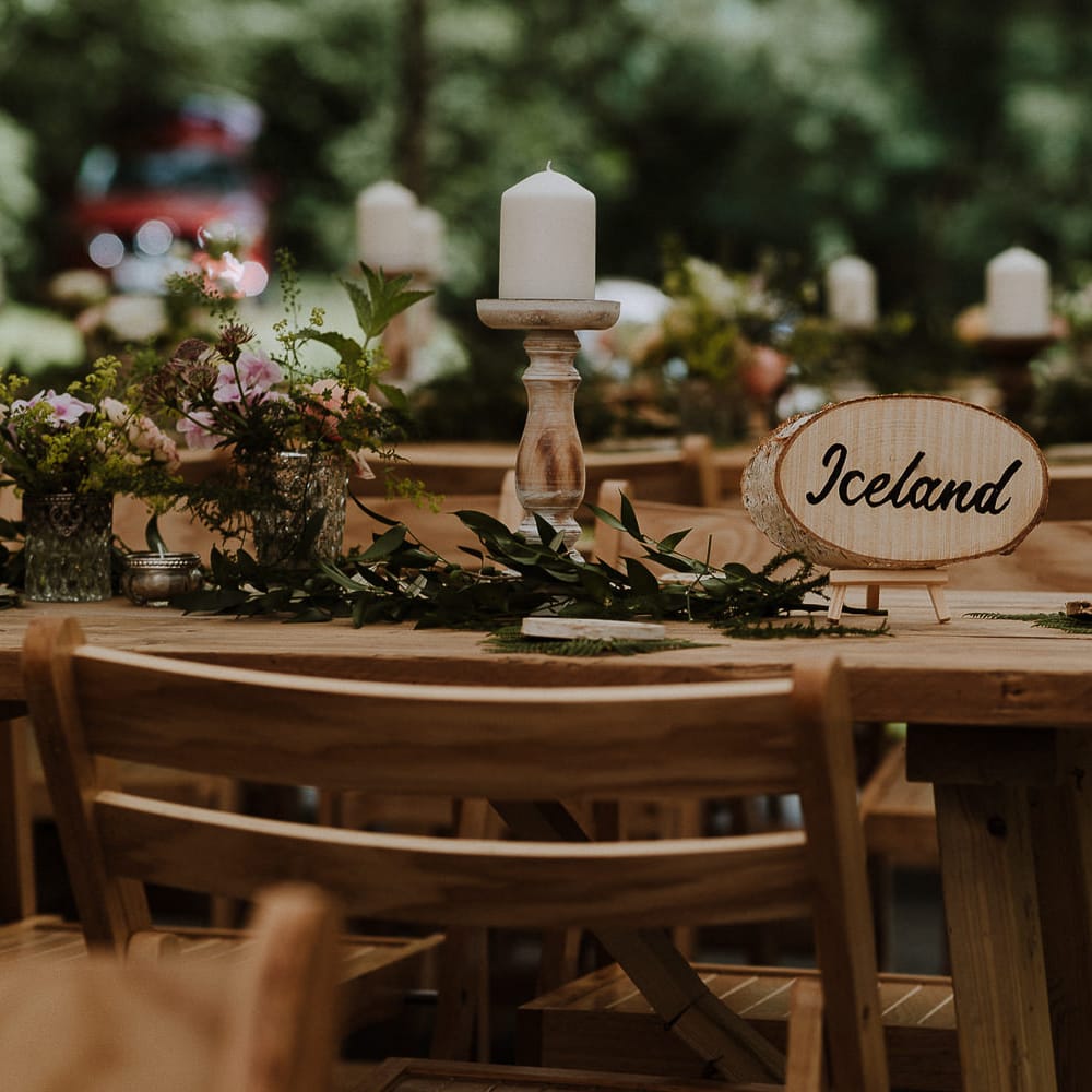 Engraved Wooden Tree Slice Table Name