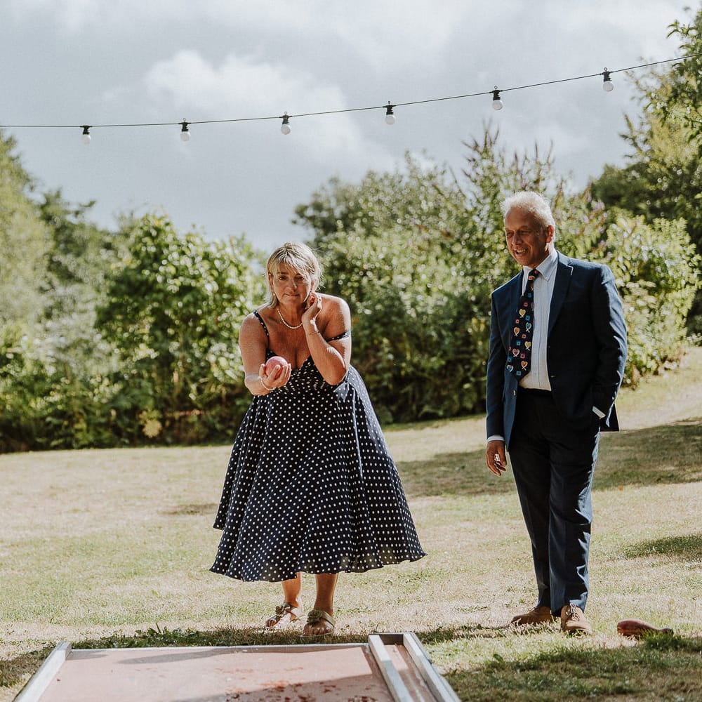 Wedding Guests Playing Bowls Garden Games