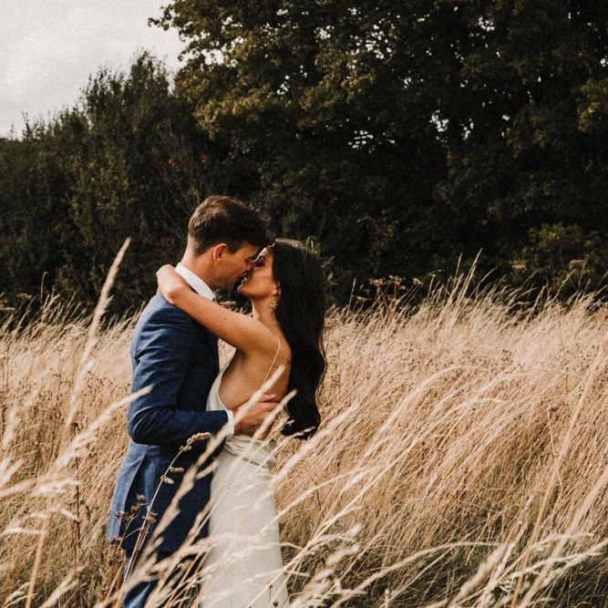 Bride In The Row For Bohemian Wedding In The Cotswolds With PapaKata Tipi And Ceremony At Merriscourt With Images From Carla Blain Photography