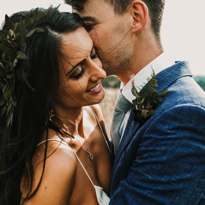 Bride In The Row For Bohemian Wedding In The Cotswolds With PapaKata Tipi And Ceremony At Merriscourt With Images From Carla Blain Photography