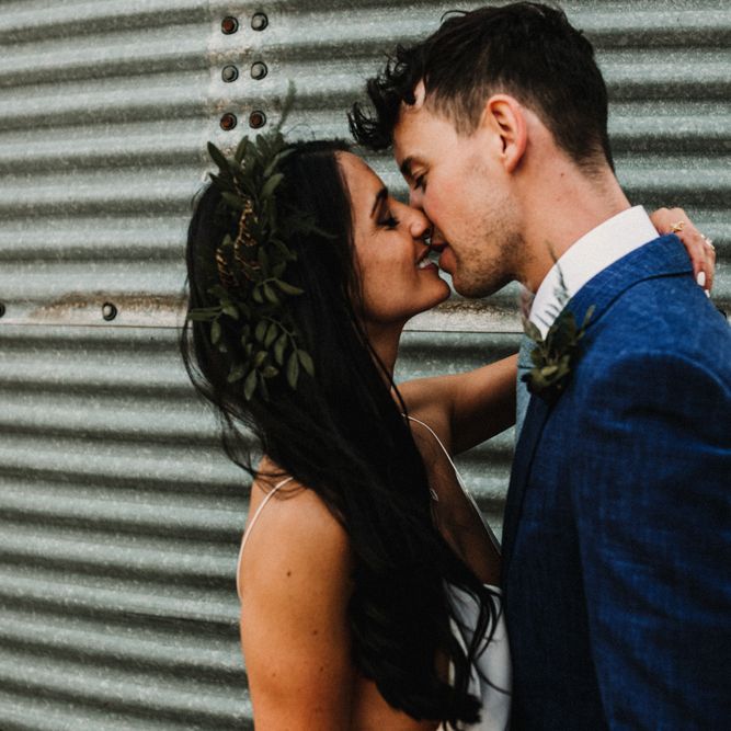 Bride In The Row For Bohemian Wedding In The Cotswolds With PapaKata Tipi And Ceremony At Merriscourt With Images From Carla Blain Photography