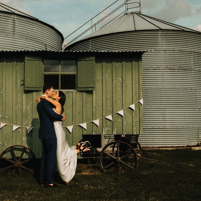 Bride In The Row For Bohemian Wedding In The Cotswolds With PapaKata Tipi And Ceremony At Merriscourt With Images From Carla Blain Photography