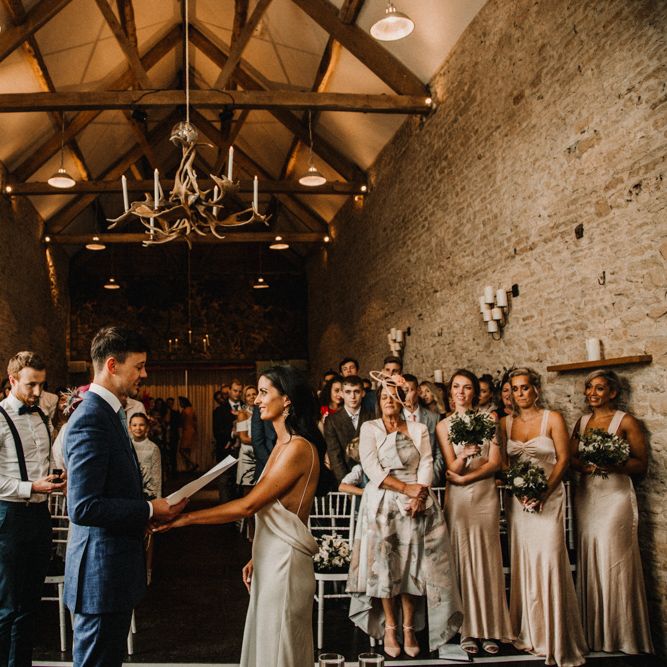 Bride In The Row For Bohemian Wedding In The Cotswolds With PapaKata Tipi And Ceremony At Merriscourt With Images From Carla Blain Photography