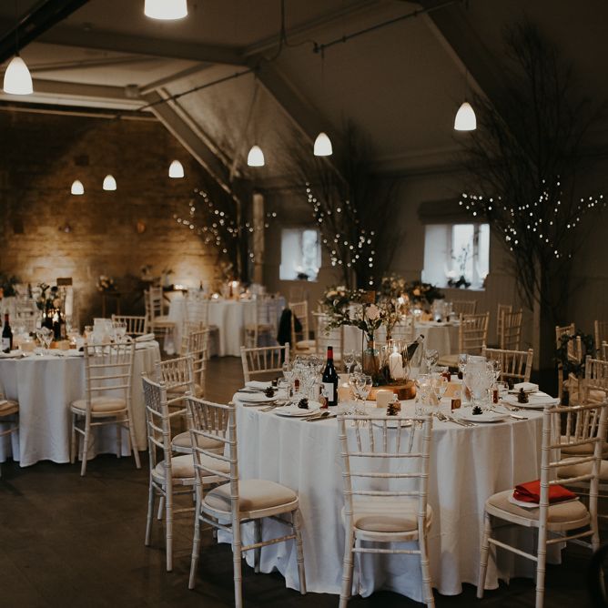Winter wedding reception at Lapstone Barn