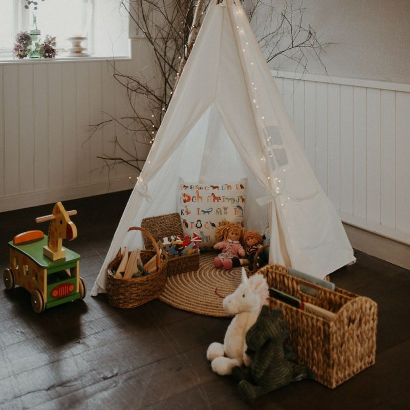 Tipi children's area at Lapstone Barn wedding