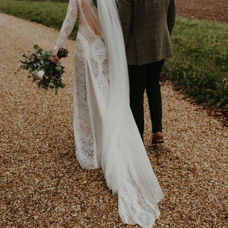 Bride and groom portrait at Lapstone Barn