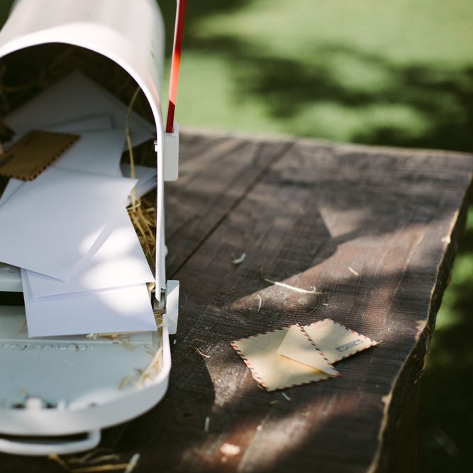 American Post Box Wedding Card Box | Stylish Two Day Wedding at Château de Varennes, Burgundy, France with I Do BBQ After Party Planned by Bulle &amp; Tulle | Troistudios Photography | Studio80  Film