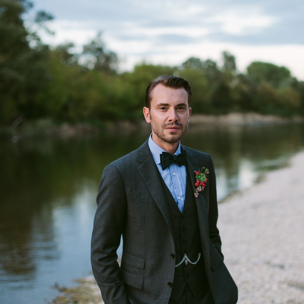 Groom in Three Piece Ralph Lauren Suit | Stylish Two Day Wedding at Château de Varennes, Burgundy, France with I Do BBQ After Party Planned by Bulle &amp; Tulle | Troistudios Photography | Studio80  Film