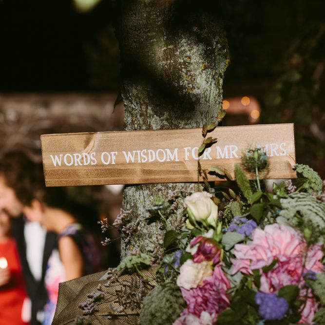 Words of Wisdom Wooden Sign | Stylish Two Day Wedding at Château de Varennes, Burgundy, France with I Do BBQ After Party Planned by Bulle &amp; Tulle | Troistudios Photography | Studio80  Film