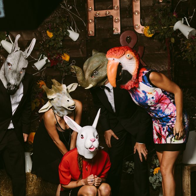 Animal Masks | Stylish Two Day Wedding at Château de Varennes, Burgundy, France with I Do BBQ After Party Planned by Bulle &amp; Tulle | Troistudios Photography | Studio80  Film