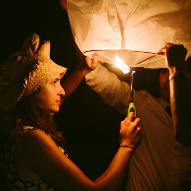 Sky Lantern | Stylish Two Day Wedding at Château de Varennes, Burgundy, France with I Do BBQ After Party Planned by Bulle &amp; Tulle | Troistudios Photography | Studio80  Film
