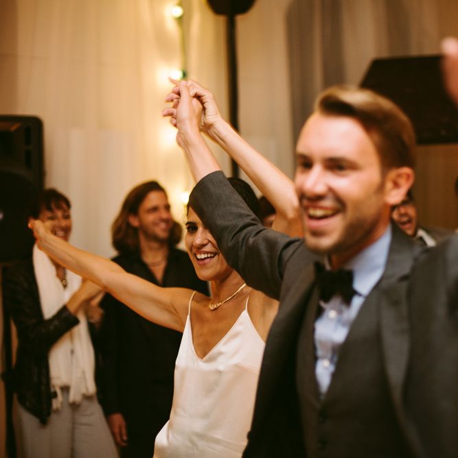 Bride in Delphine Manivet  Bridal Separates | Groom in Ralph Lauren Suit | Stylish Two Day Wedding at Château de Varennes, Burgundy, France with I Do BBQ After Party Planned by Bulle &amp; Tulle | Troistudios Photography | Studio80  Film