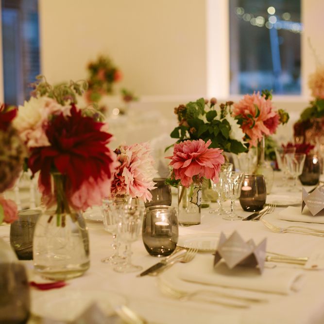 Pink Dahlia Flower Stems | Stylish Two Day Wedding at Château de Varennes, Burgundy, France with I Do BBQ After Party Planned by Bulle &amp; Tulle | Troistudios Photography | Studio80  Film