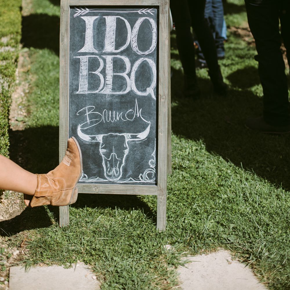 I Do BBQ Chalkboard Wedding Sign | Stylish Two Day Wedding at Château de Varennes, Burgundy, France with I Do BBQ After Party Planned by Bulle &amp; Tulle | Troistudios Photography | Studio80  Film