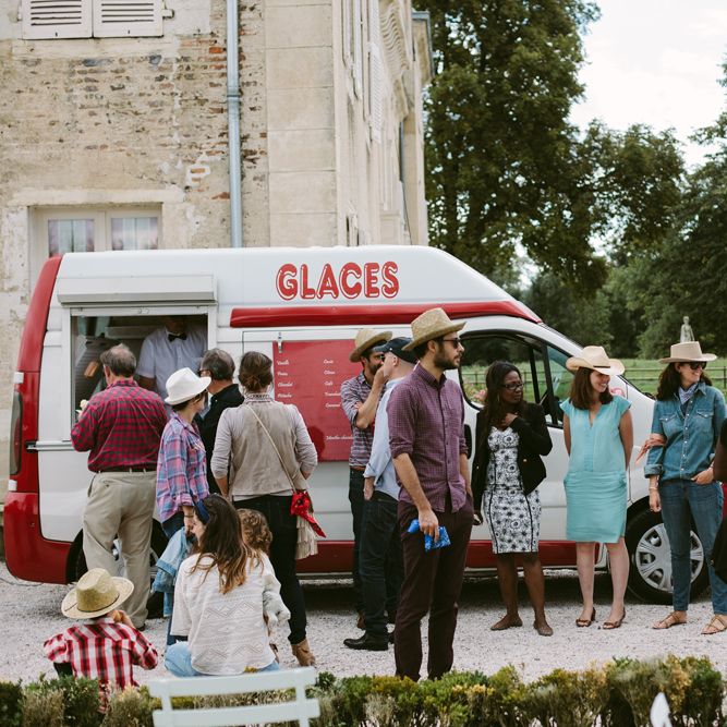 Ice-Cream Van | Stylish Two Day Wedding at Château de Varennes, Burgundy, France with I Do BBQ After Party Planned by Bulle &amp; Tulle | Troistudios Photography | Studio80  Film