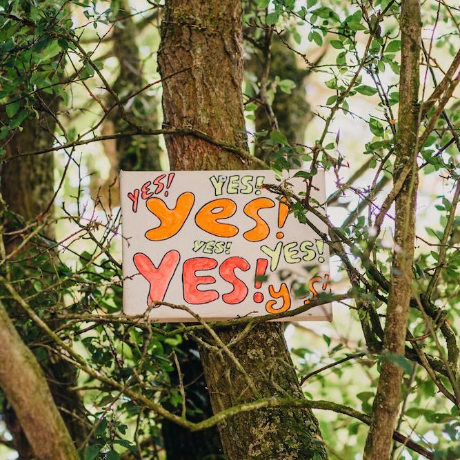 Colourful Wedding Sign | Colourful Bunting Wedding Decor for a Festival Themed Marquee Wedding | Peppermint Love Photography