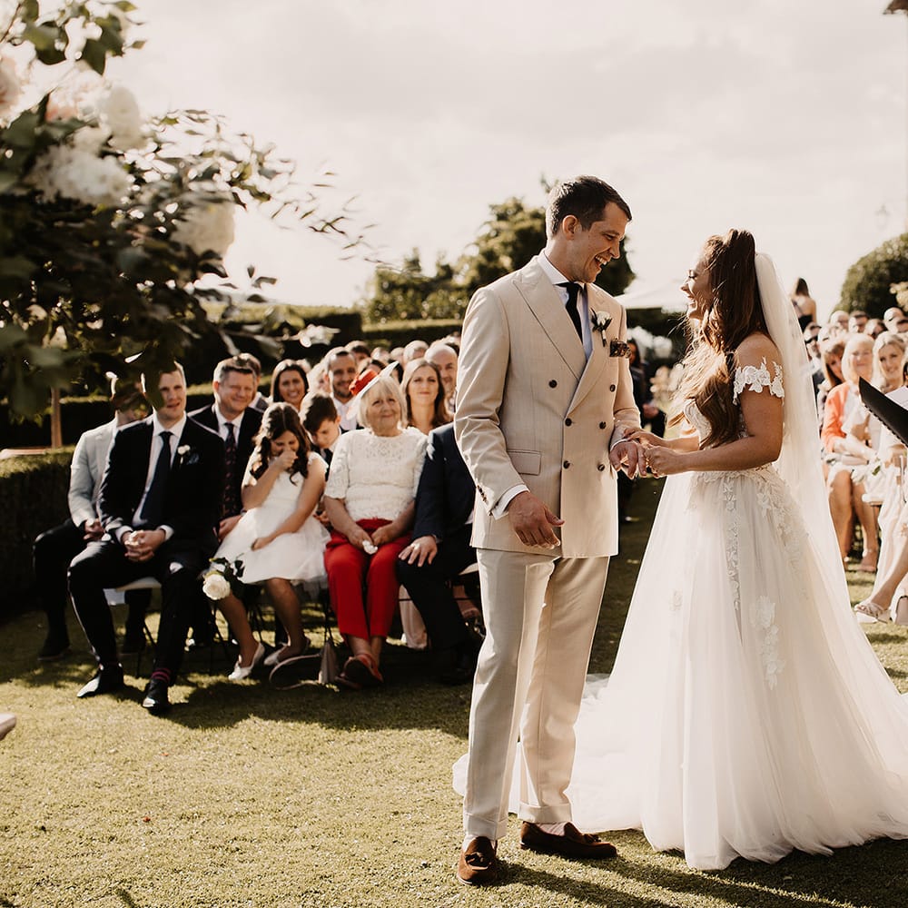 Bride and groom at Italian wedding