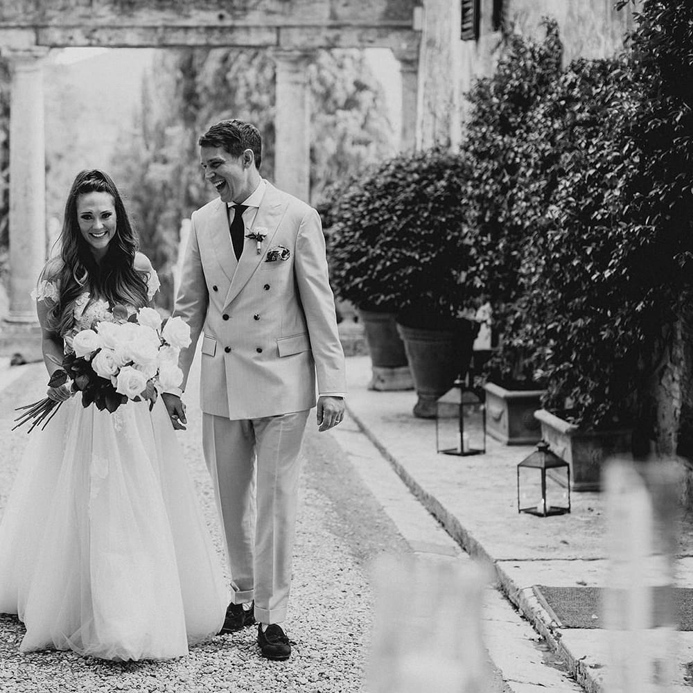 Bride and groom at Italian wedding