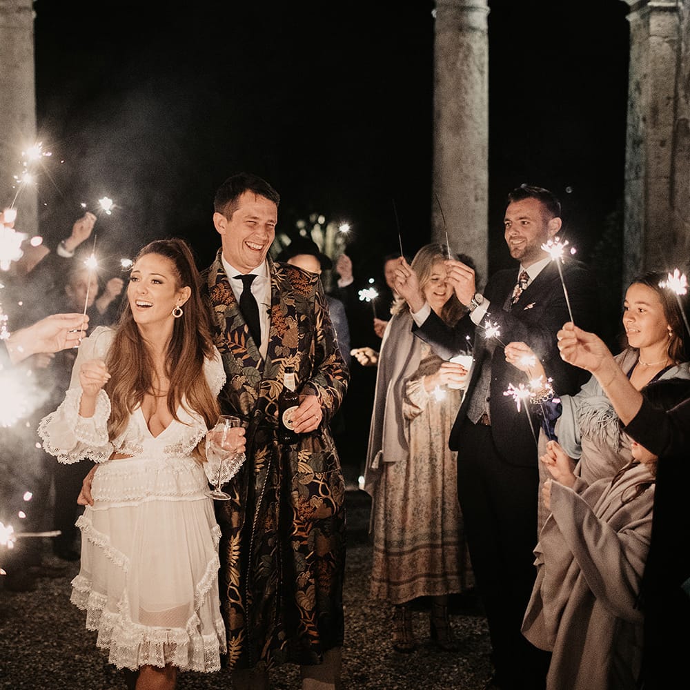 Sparkler exit for bride and groom
