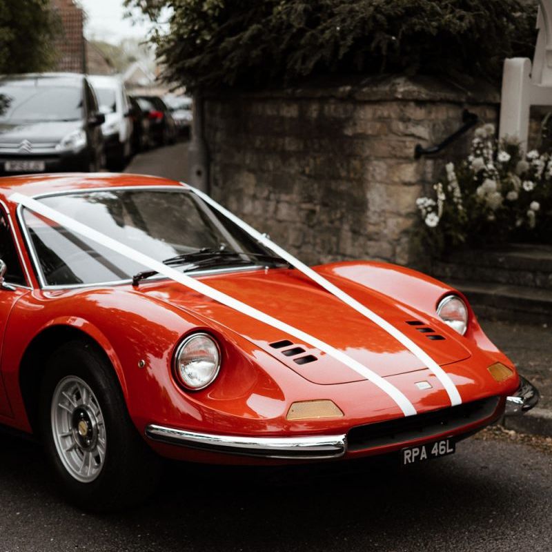Red Vintage Wedding Car