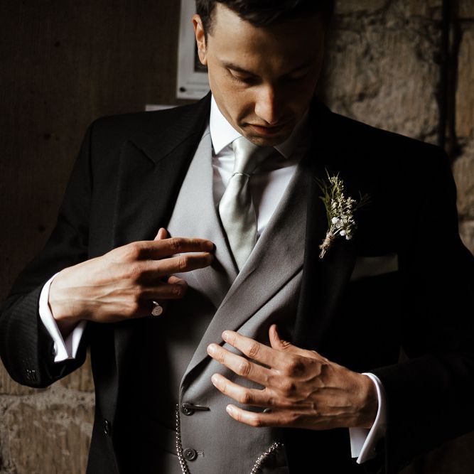 Groom In Tail Suit For Church Ceremony