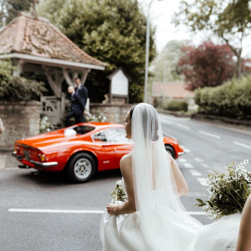 Bride In Strapless Wedding Dress