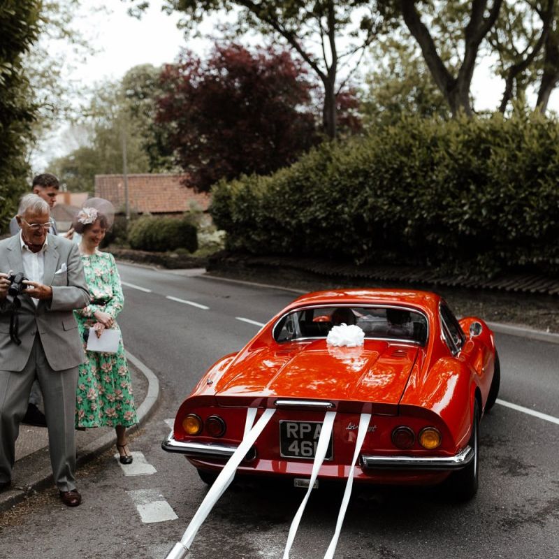 Red Vintage Wedding Car