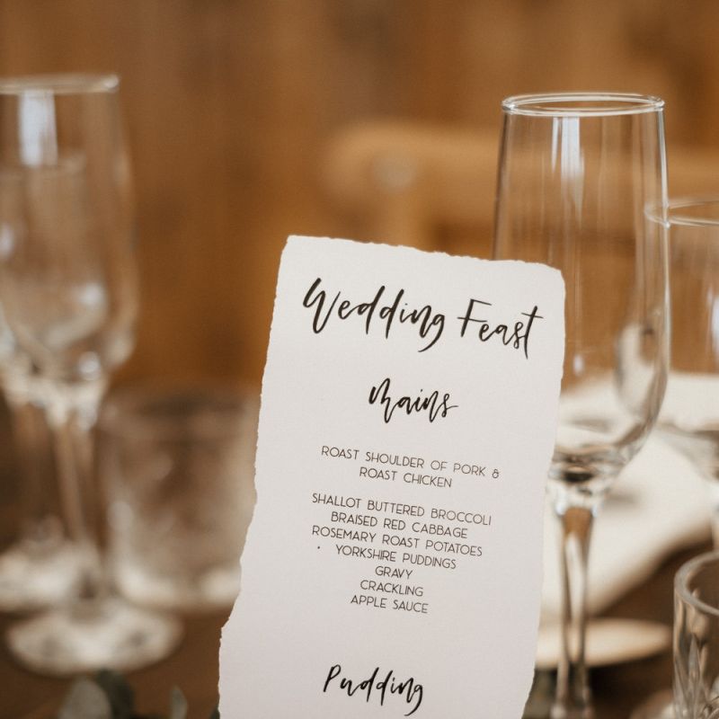 Wedding Menu Stationery