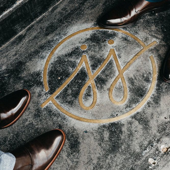 Dark Brown Russell &amp; Bromley Shoes | Brown Aldo Shoes | Same Sex Wedding with Industrial Styling at Wimborne House | Marmelo Photography