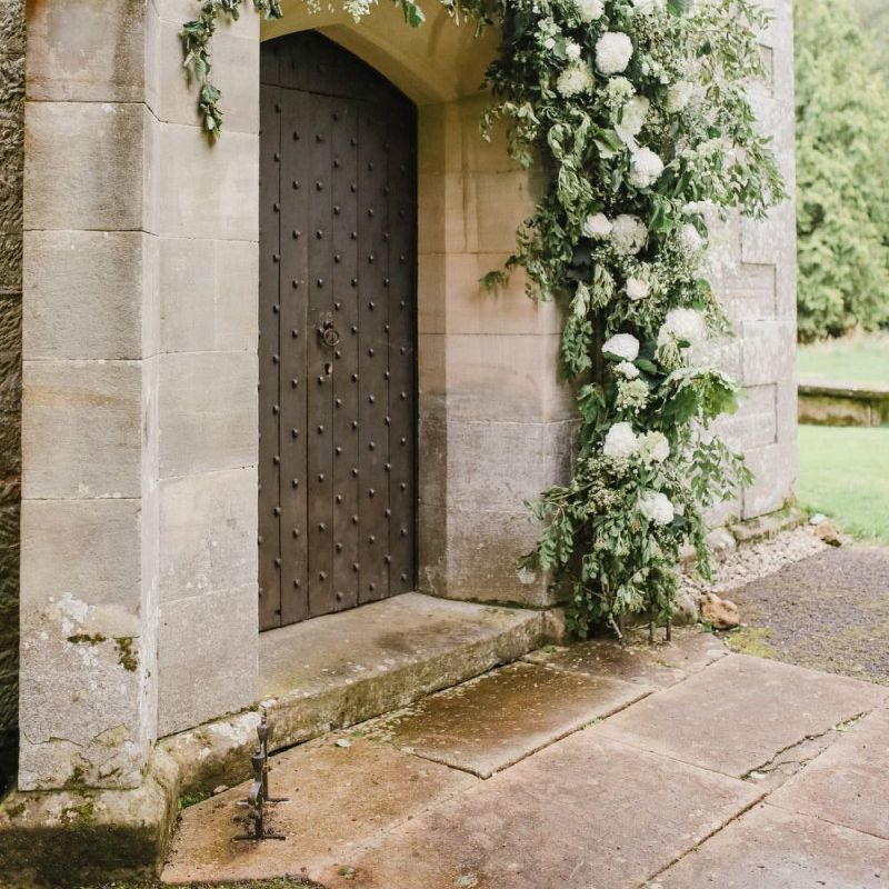 Church wedding flower arch