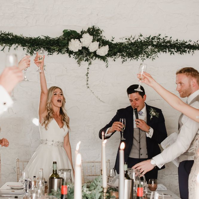Wedding toast at Askham Hall