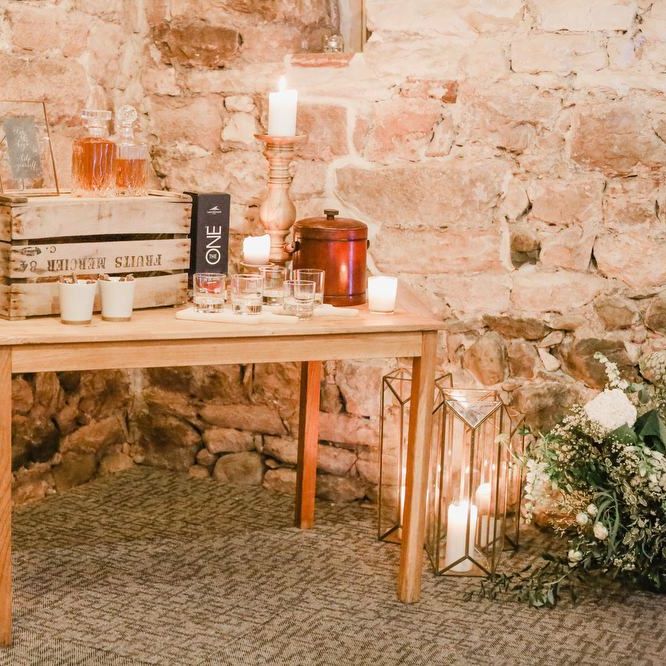 Rustic whiskey station