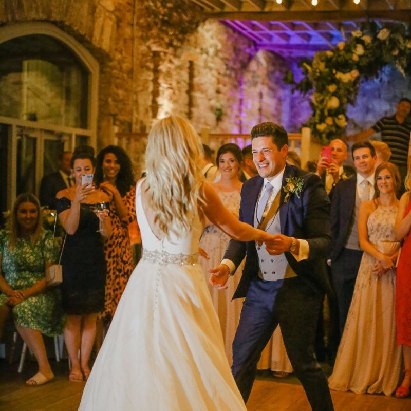 Bride and groom's first dance at Askham Hall