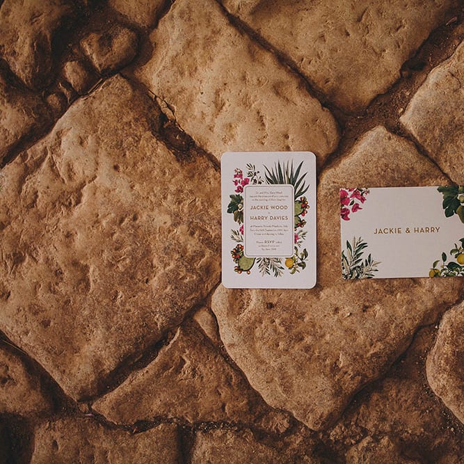 Wedding Stationery | Brightly Coloured Destination Wedding at Masseria Potenti Wedding Venue, Puglia, South Italy | Petar Jurica Photography | Marco Odorino Film