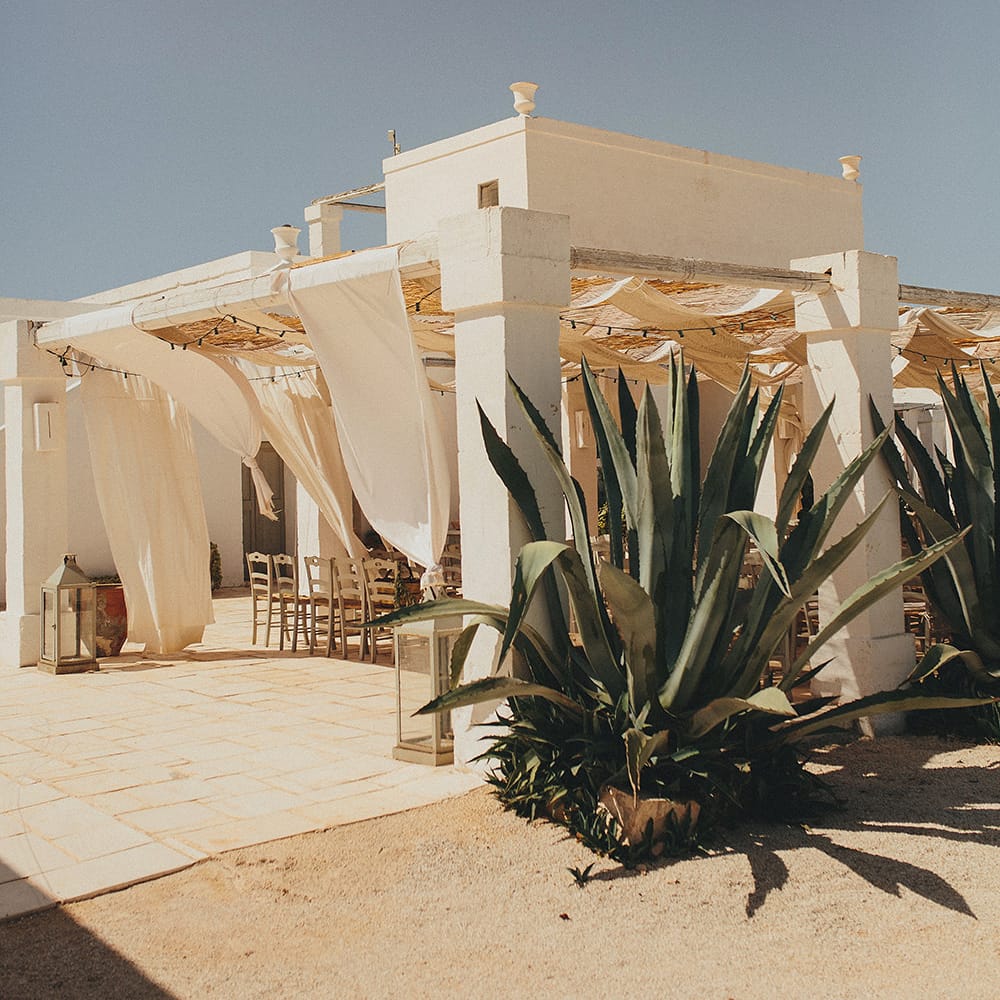 Outdoor Aisle &amp; Altar Style | Brightly Coloured Destination Wedding at Masseria Potenti Wedding Venue, Puglia, South Italy | Petar Jurica Photography | Marco Odorino Film