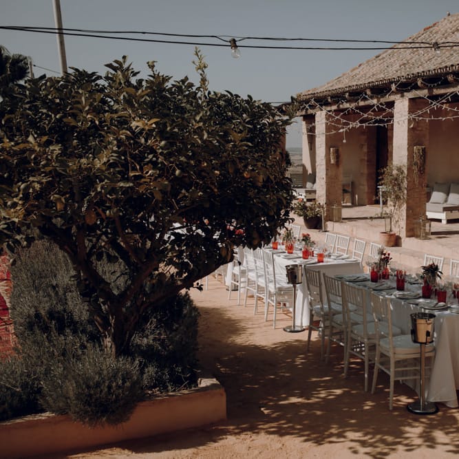 Courtyard at Casa la Siesta Spanish wedding venue