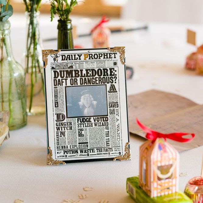 Daily Prophet Harry Potter Wedding Decor