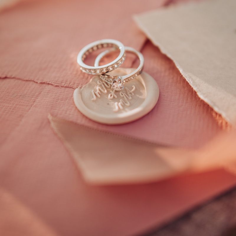 Diamond engagement and wedding rings