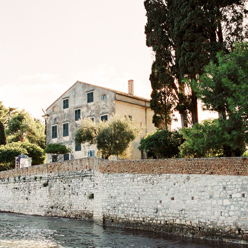 Outdoor Wedding Ceremony Aisle &amp; Altar | Pastel Blue &amp; Green, Romantic, Destination Wedding at Corfu Luxury Villas, Planned by Rosmarin Weddings &amp; Events | Mikhail Balygin Fine Art Wedding Photographer