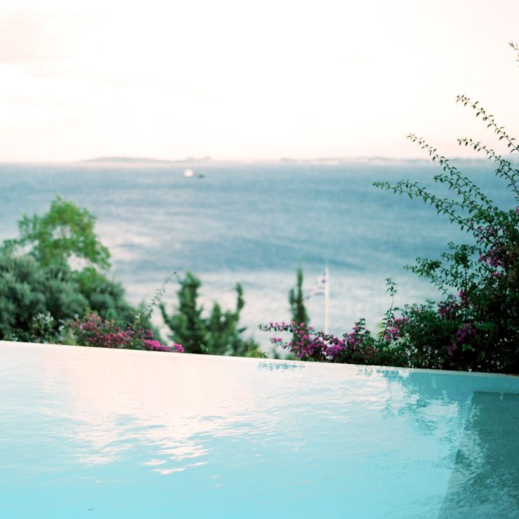 Infinity Pool | Pastel Blue &amp; Green, Romantic, Destination Wedding at Corfu Luxury Villas, Planned by Rosmarin Weddings &amp; Events | Mikhail Balygin Fine Art Wedding Photographer
