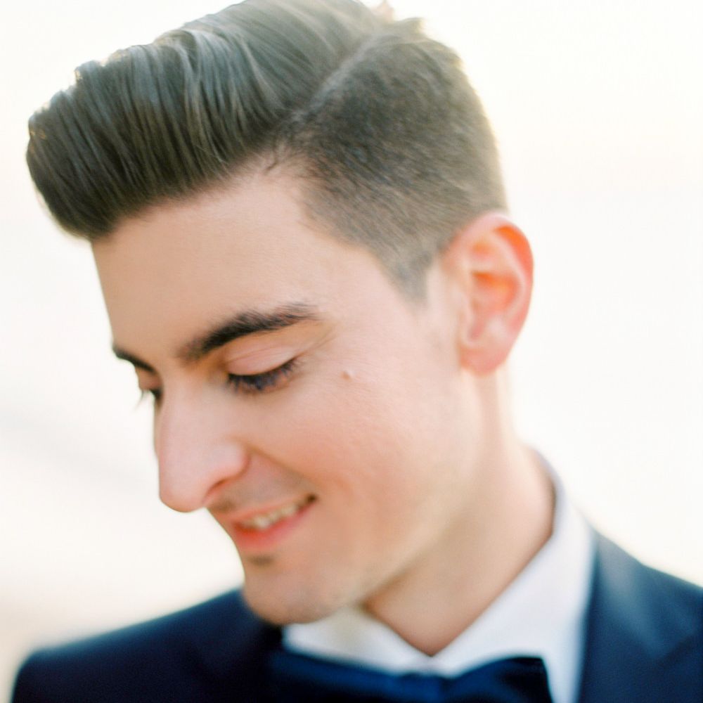 Groom in Black Tie Suit | Pastel Blue &amp; Green, Romantic, Destination Wedding at Corfu Luxury Villas, Planned by Rosmarin Weddings &amp; Events | Mikhail Balygin Fine Art Wedding Photographer