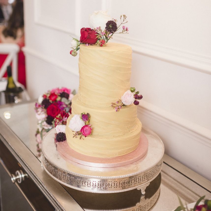Wedding cake with floral decor