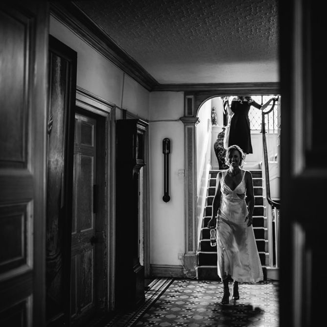 Wedding Morning Preparations | Bride in Racerback Alexander Wang Wedding Dress | Colourful Pennard House Wedding With Bride Wearing Alexander Wang Dress | Allison Dewey Photography