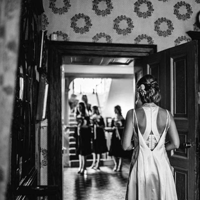 Wedding Morning Preparations | Bride in Racerback Alexander Wang Wedding Dress | Bridesmaids in ASOS Dresses | Colourful Pennard House Wedding With Bride Wearing Racerback Alexander Wang Dress | Allison Dewey Photography