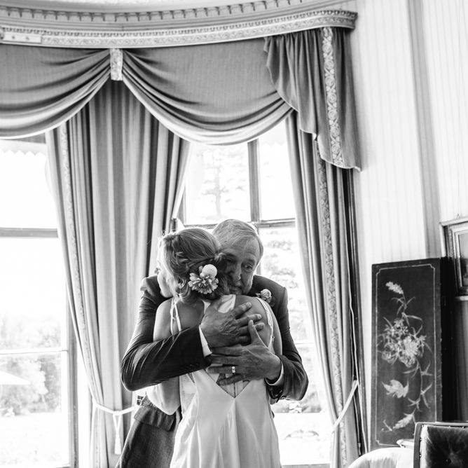 Wedding Morning Preparations | Bride in Racerback Alexander Wang Wedding Dress | Colourful Pennard House Wedding | Allison Dewey Photography