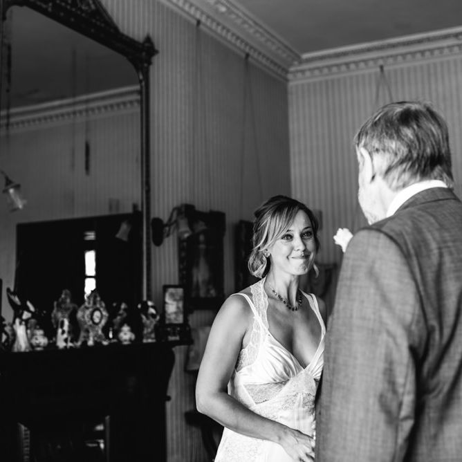 Wedding Morning Preparations | Bride in Racerback Alexander Wang Wedding Dress | Colourful Pennard House Wedding | Allison Dewey Photography