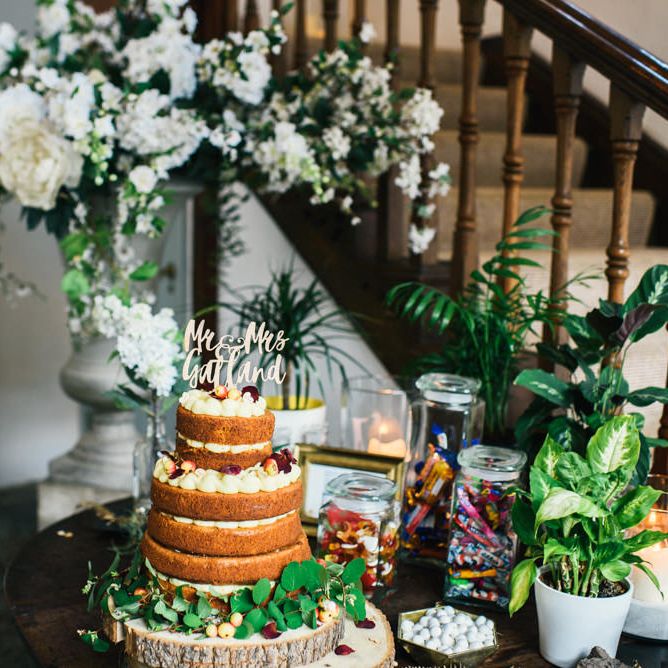 Wedding Cake | Colourful Pennard House Wedding With Bride Wearing Racerback Dress | Allison Dewey Photography