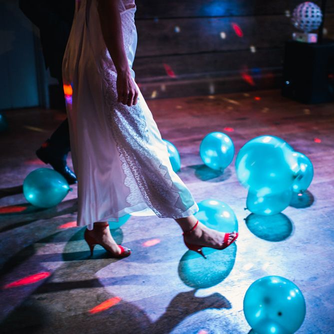 Bride in Racerback Alexander Wang Wedding Dress | Red Nicholas Kirkwood Shoes | Colourful Pennard House Wedding With Bride Wearing Racerback Dress | Allison Dewey Photography
